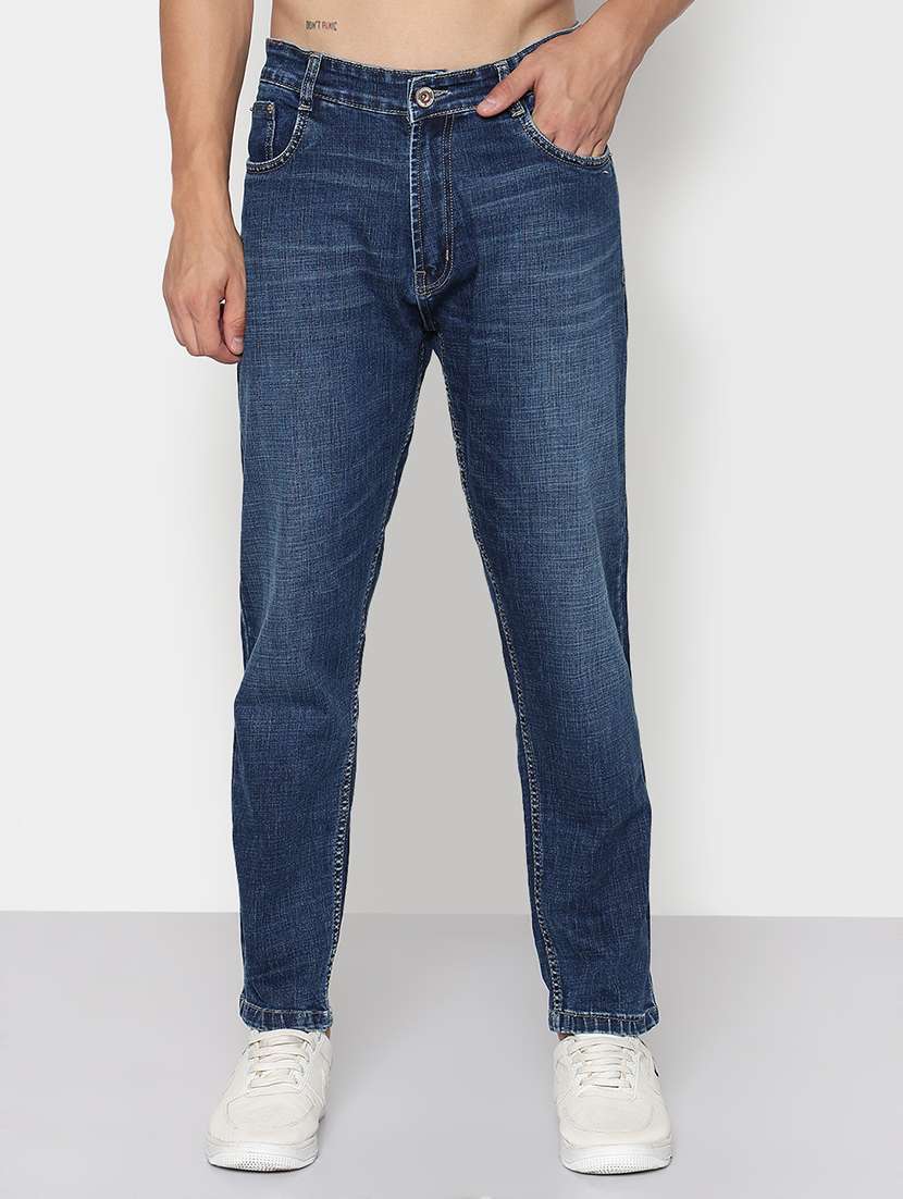 men solid mid rise straight fit jean - 21933444 -  Standard Image - 1