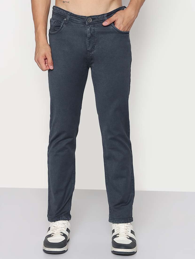 men solid mid rise straight fit jean - 21933449 -  Standard Image - 1