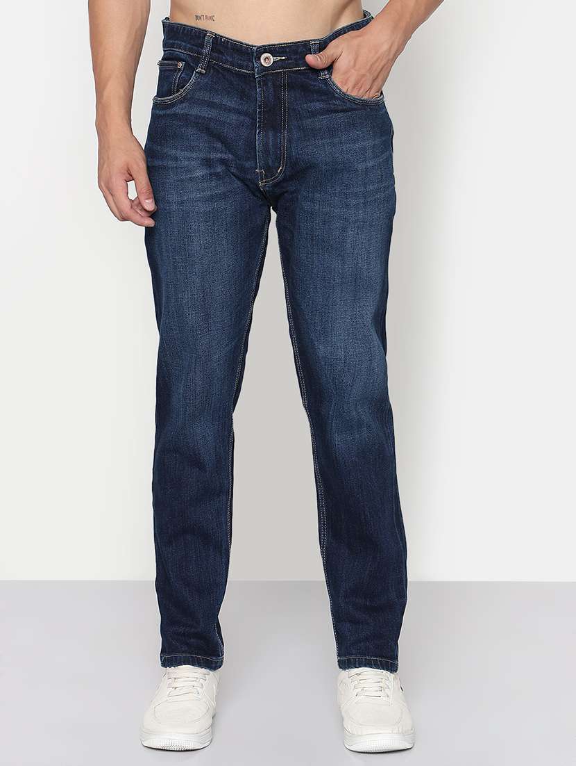 men solid mid rise straight fit jean - 21933452 -  Standard Image - 1