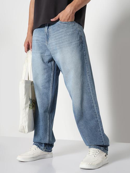 men solid mid rise baggy jean - 21933453 - Standard Image - 0