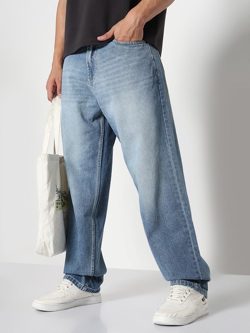 men solid mid rise baggy jean - 21933453 - Zoom Image - 0