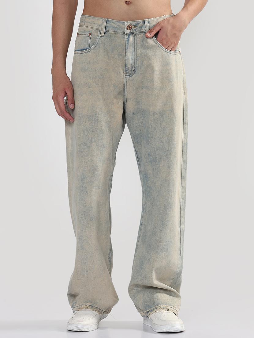 men washed mid rise baggy jean - 21933461 -  Standard Image - 1