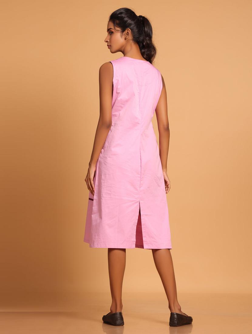 women solid sleeveless a-line dress - 21933474 -  Standard Image - 1