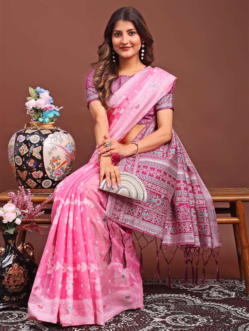 women self design bordered saree with blouse - 21933481 -  Standard Image - 4