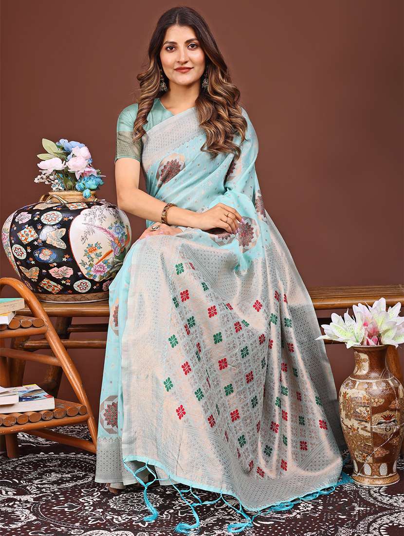 women self design bordered saree with blouse - 21933500 -  Standard Image - 4