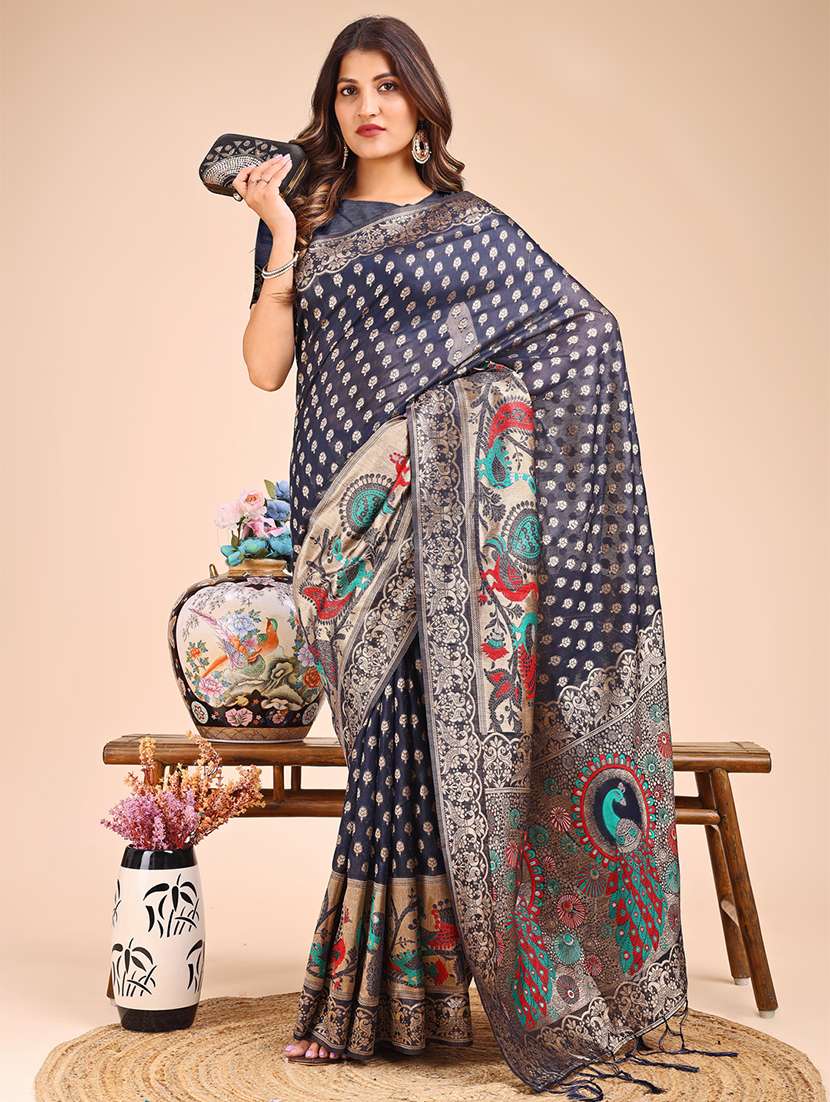 women self design paithani saree with blouse - 21933551 -  Standard Image - 4