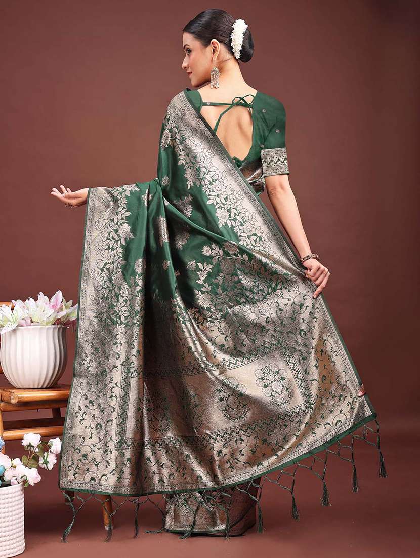 women self design banarasi saree with blouse - 21933559 -  Standard Image - 4