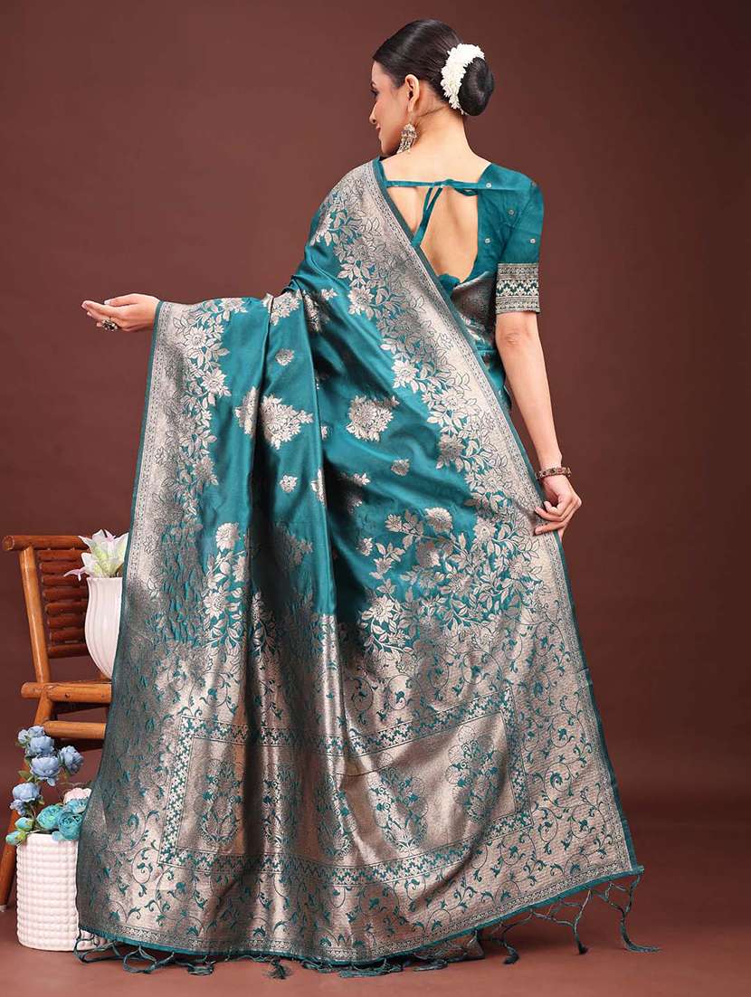 women self design banarasi saree with blouse - 21933564 -  Standard Image - 4