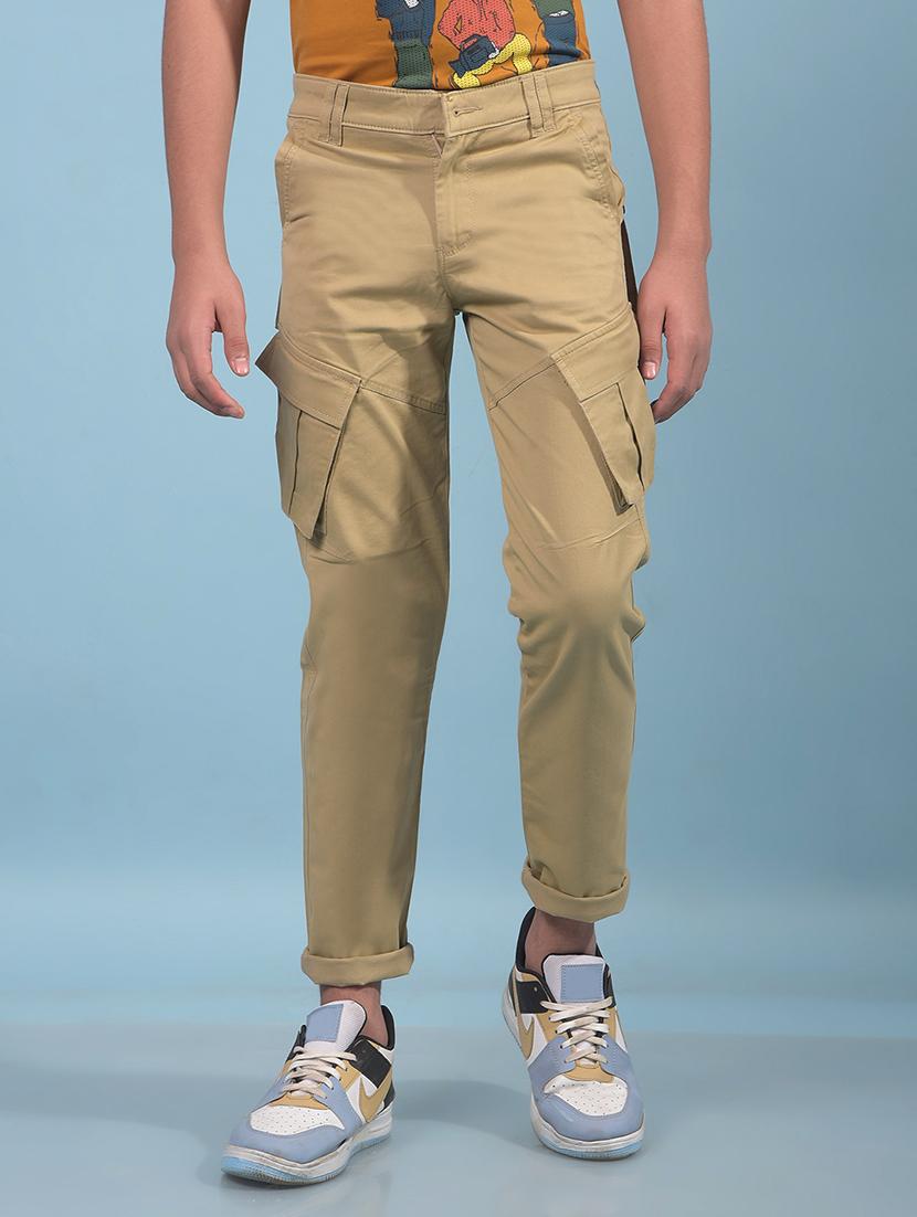 boys solid mid rise regular fit cargo - 21933566 -  Standard Image - 1