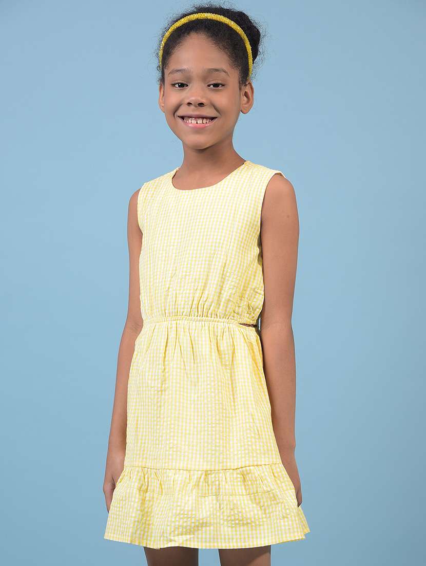 women checkered sleeveless tiered dress - 21933567 -  Standard Image - 1