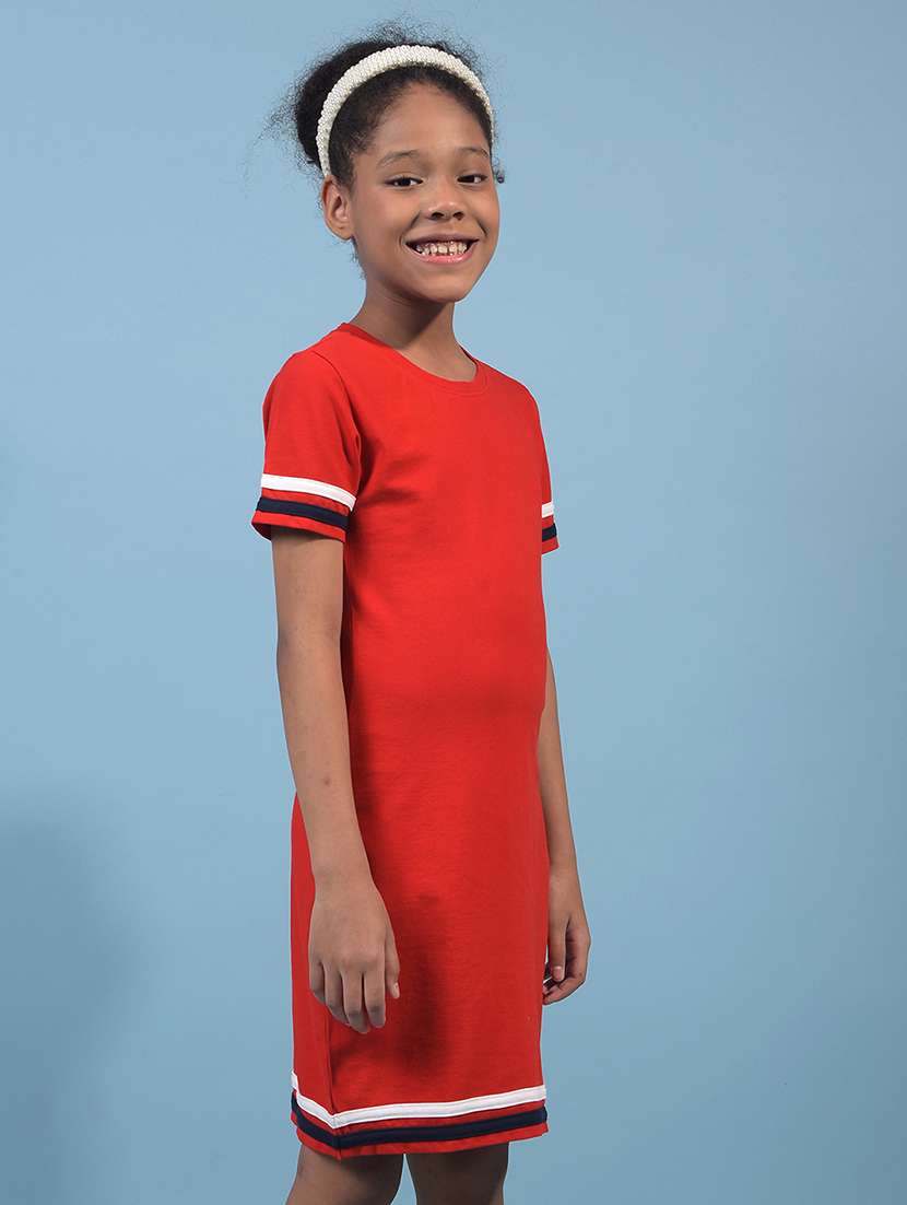 Girls Tapered Short Sleeves Bodycon Dress - 21933570 -  Standard Image - 1