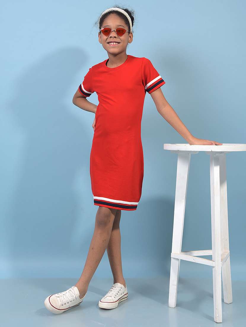 Girls Tapered Short Sleeves Bodycon Dress - 21933570 -  Standard Image - 4