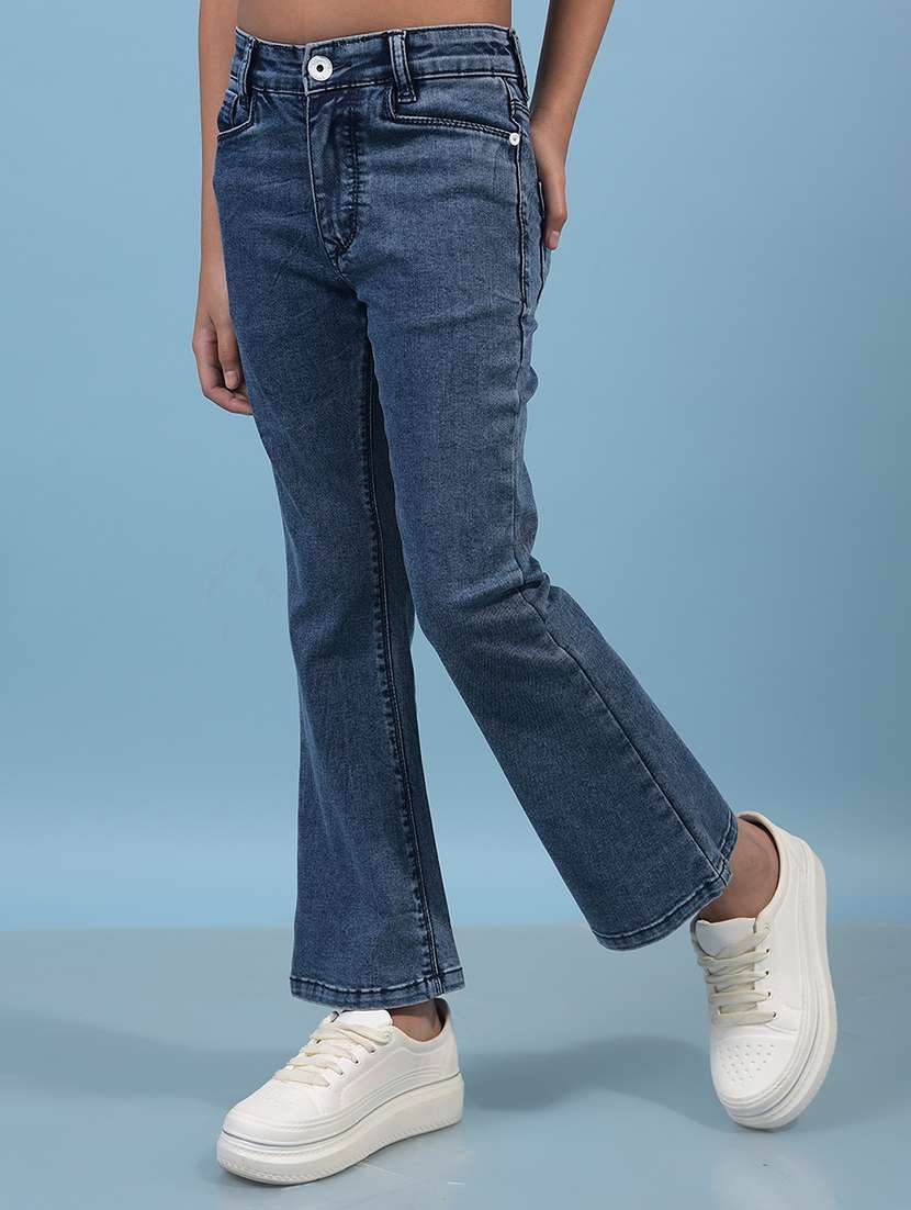 girls solid mid rise bootcut jean - 21933573 -  Standard Image - 1