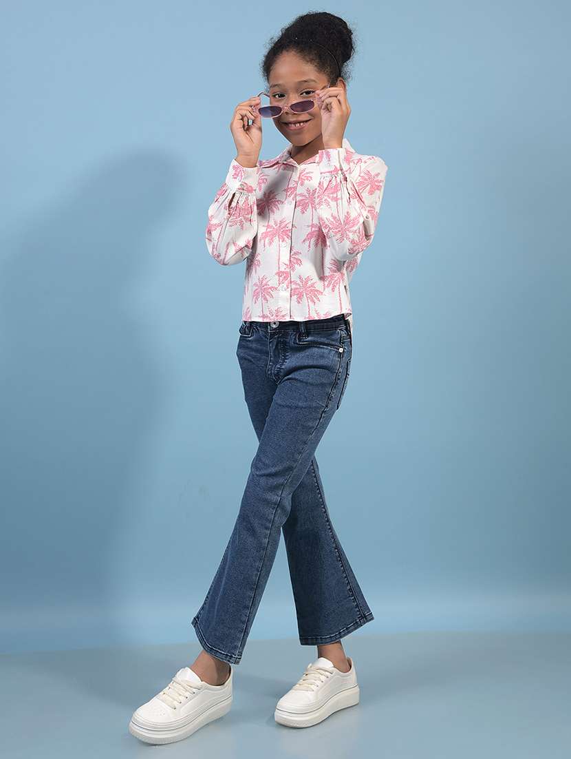 girls solid mid rise bootcut jean - 21933573 -  Standard Image - 4