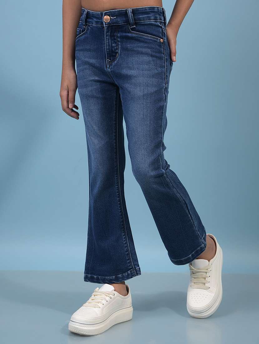 girls solid mid rise bootcut jean - 21933575 -  Standard Image - 1