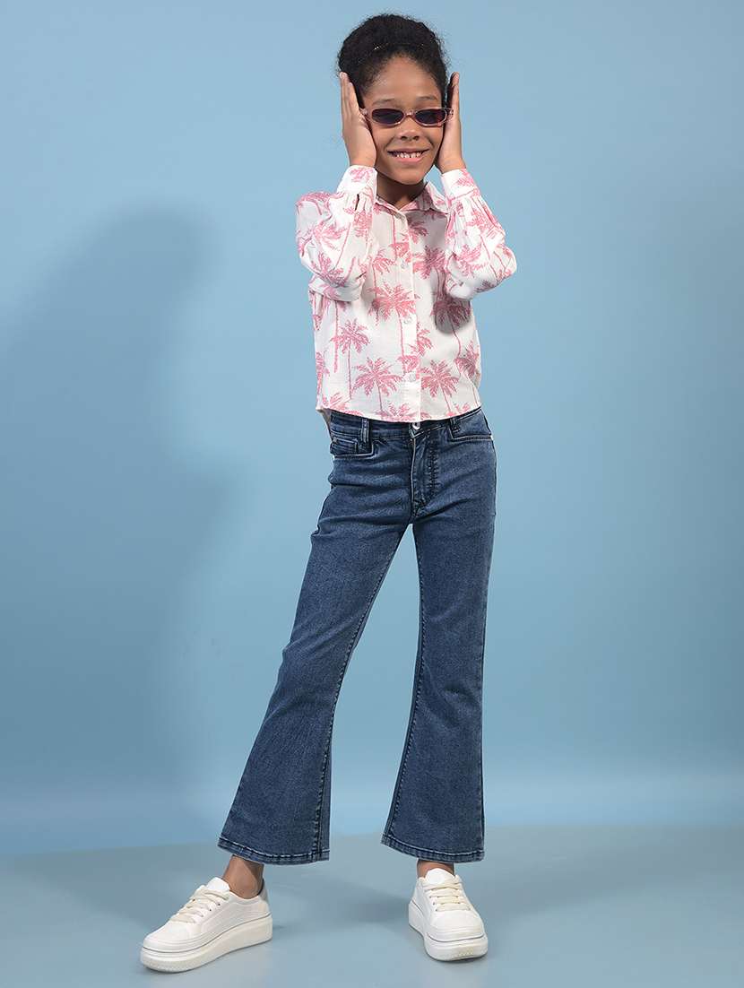 girls prnted collared long sleeve shirt - 21933584 - Standard Image - 4