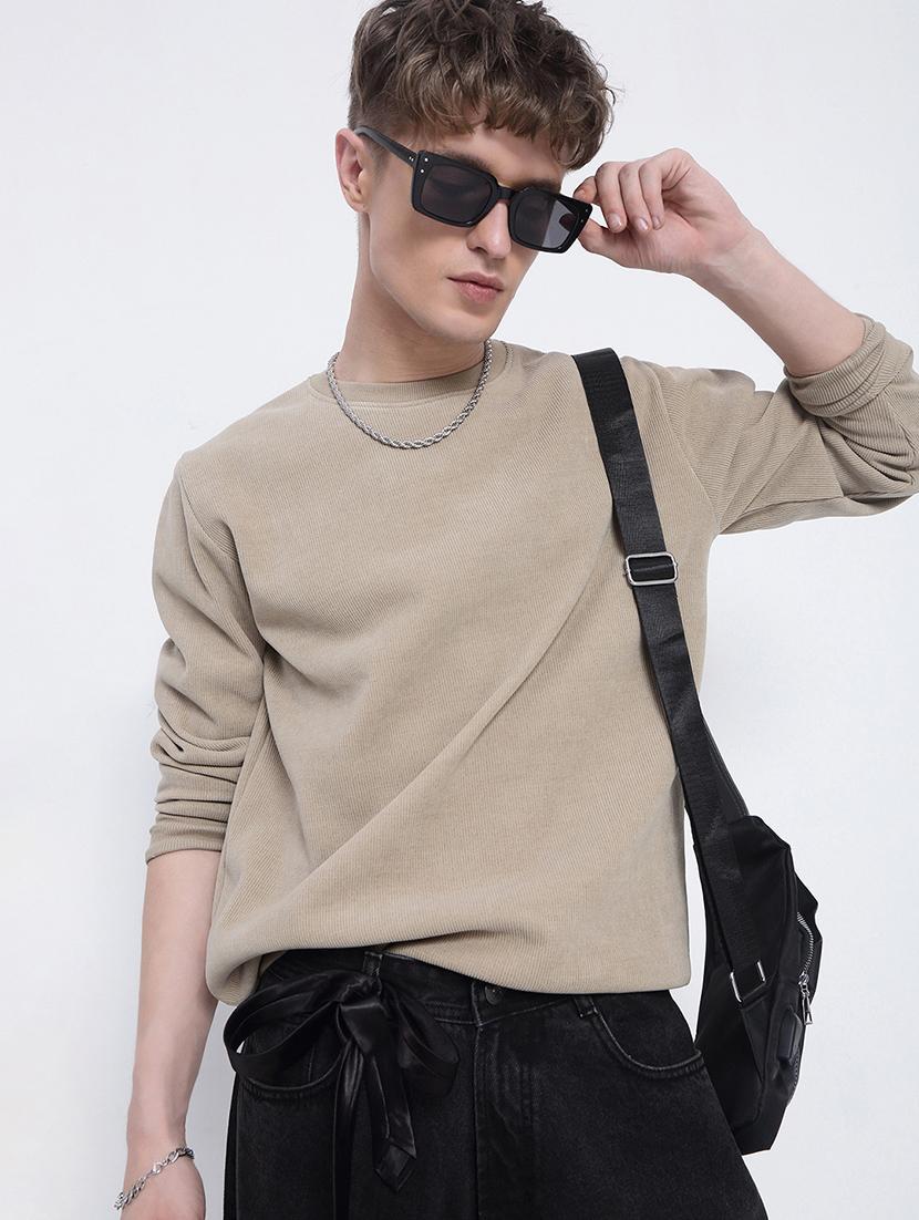 men solid long sleeve regular fit sweatshirt - 21933604 - Zoom Image - 0
