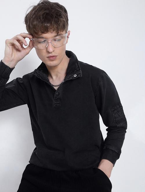 men solid long sleeve regular fit sweatshirt - 21933615 - Standard Image - 0