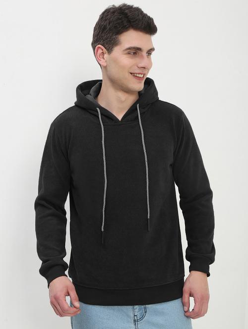 men solid long sleeve regular fit hooded sweatshirt - 21933617 -  Standard Image - 0
