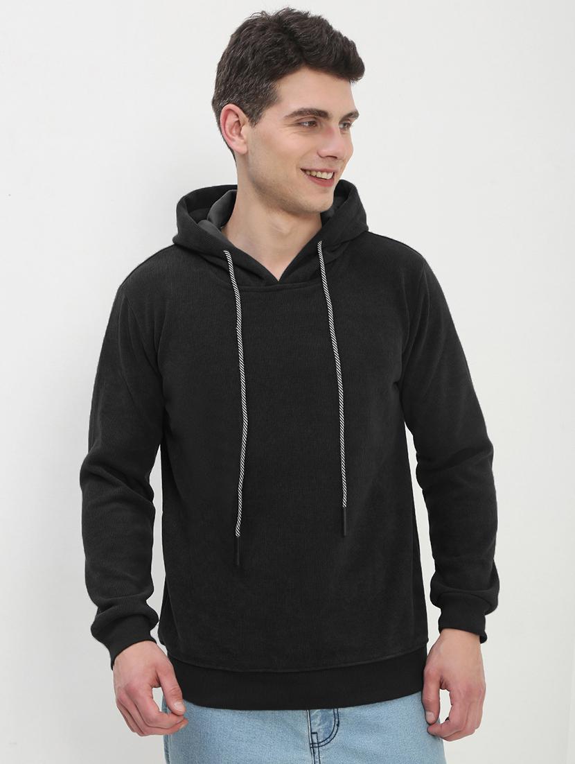 men solid long sleeve regular fit hooded sweatshirt - 21933617 -  Zoom Image - 0