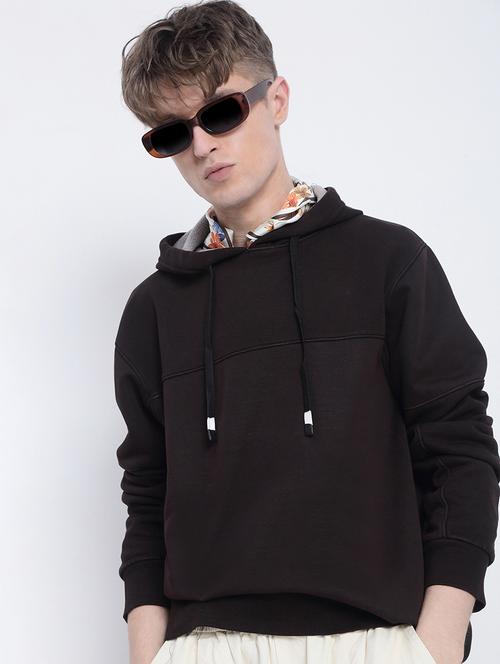 men solid long sleeve regular fit hooded sweatshirt - 21933618 - Standard Image - 0