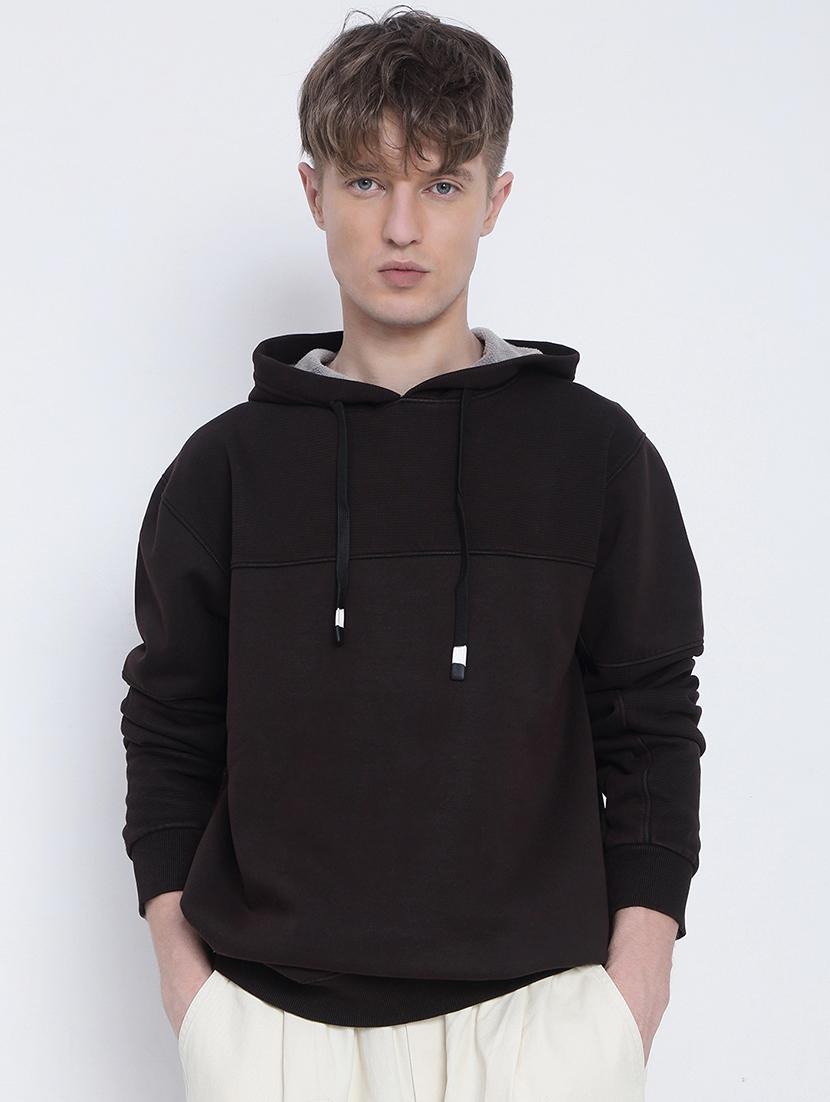 men solid long sleeve regular fit hooded sweatshirt - 21933618 -  Standard Image - 1