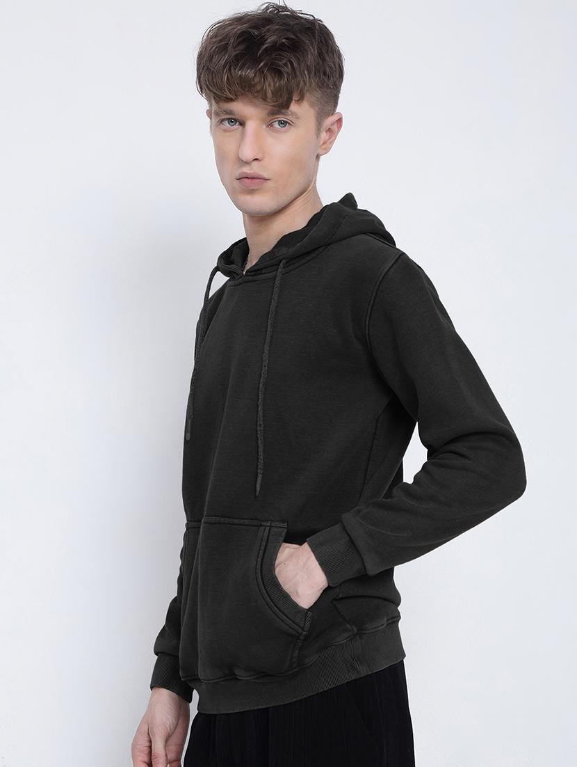 men solid long sleeve regular fit hooded sweatshirt - 21933619 -  Standard Image - 1