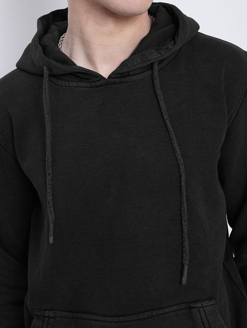men solid long sleeve regular fit hooded sweatshirt - 21933619 - Standard Image - 4
