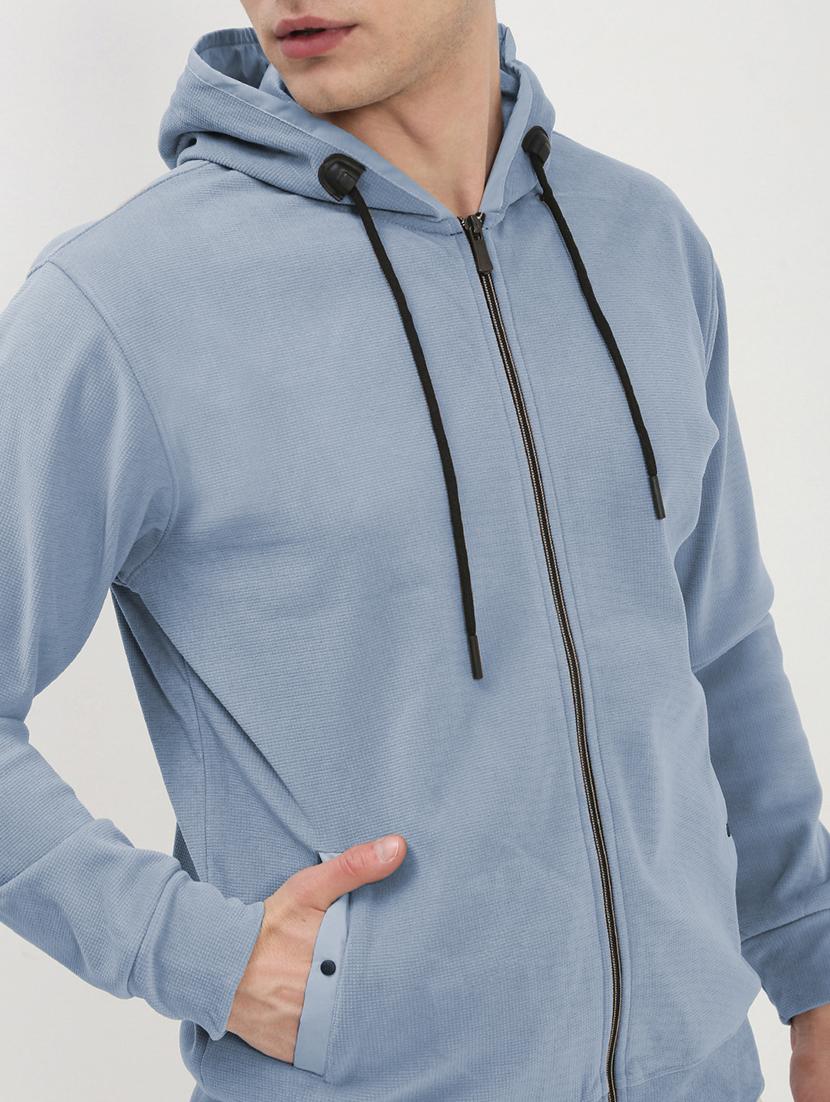 men solid long sleeve regular fit hooded sweatshirt - 21933620 - Standard Image - 4