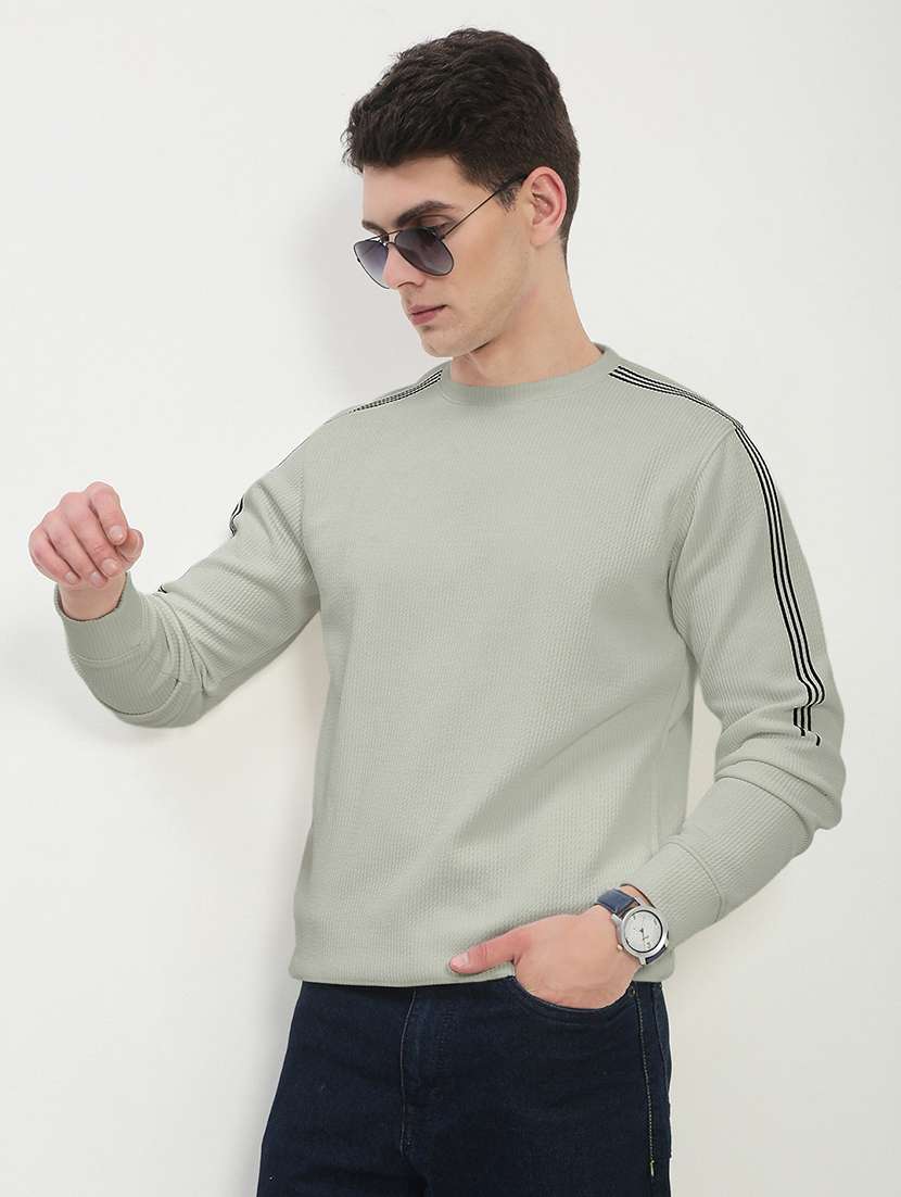 men solid long sleeve regular fit sweatshirt