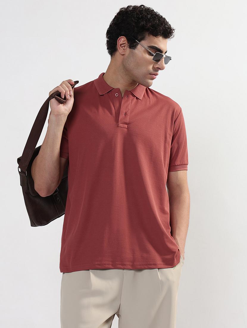 men solid short sleeves regular fit polo t-shirt - 21933627 -  Zoom Image - 0