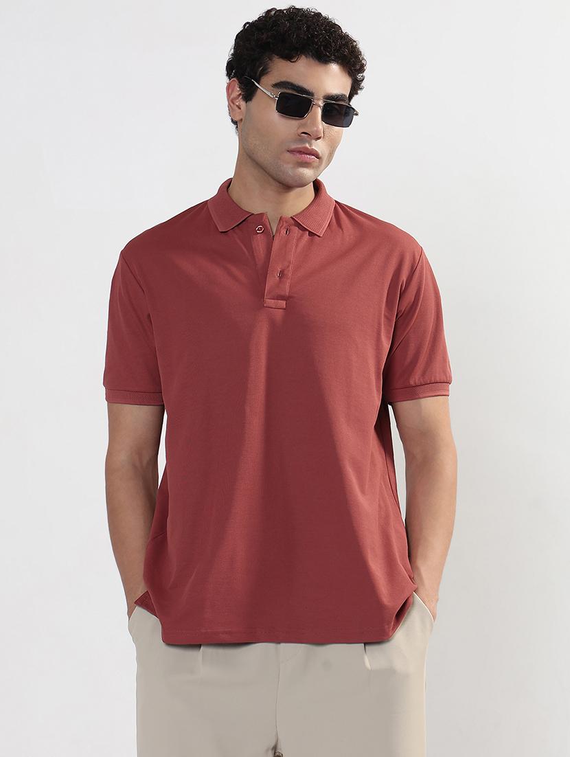 men solid short sleeves regular fit polo t-shirt - 21933627 -  Standard Image - 1