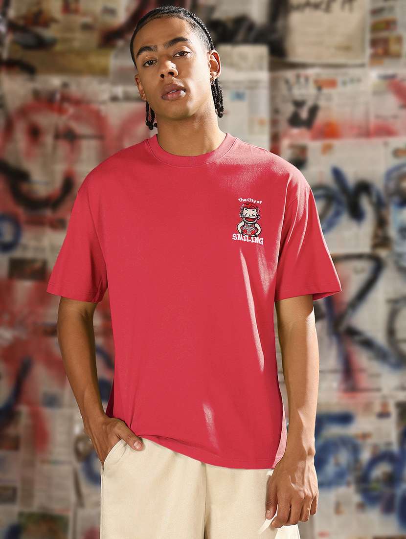 men printed short sleeves loose fit t-shirt - 21933640 - Standard Image - 1