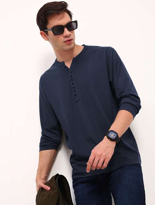 men solid long sleeve regular fit t-shirt - 21933651 - Standard Image - 0