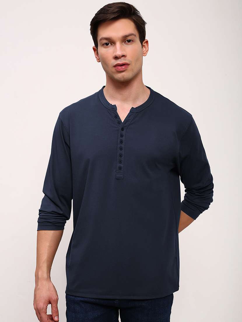 men solid long sleeve regular fit t-shirt - 21933651 - Standard Image - 1