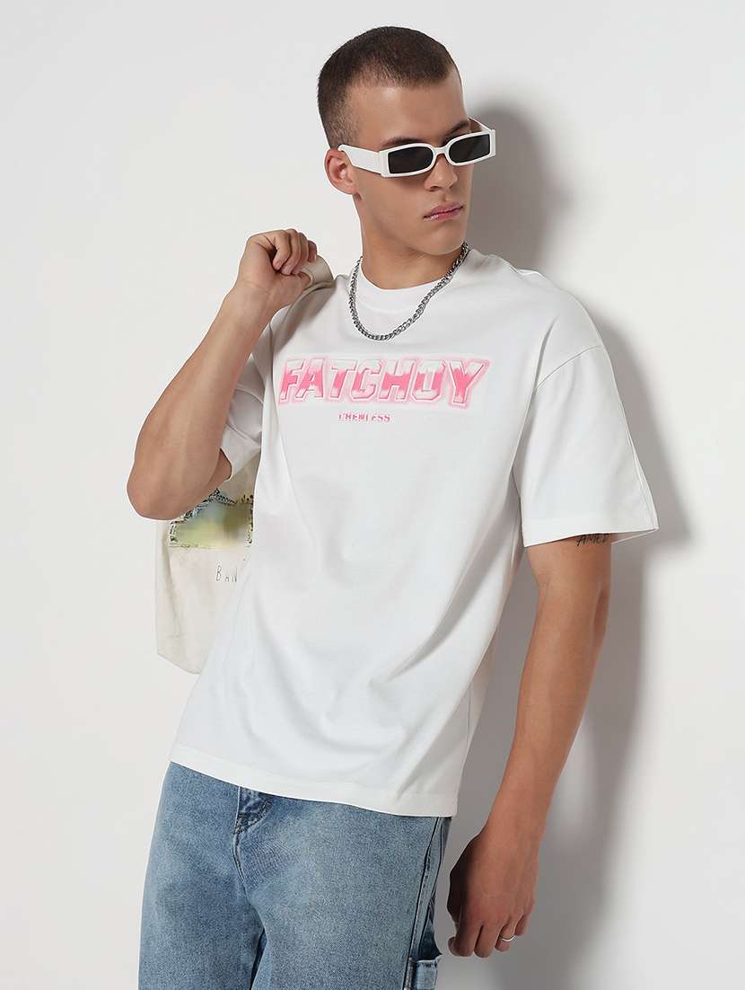 men printed short sleeves loose fit t-shirt