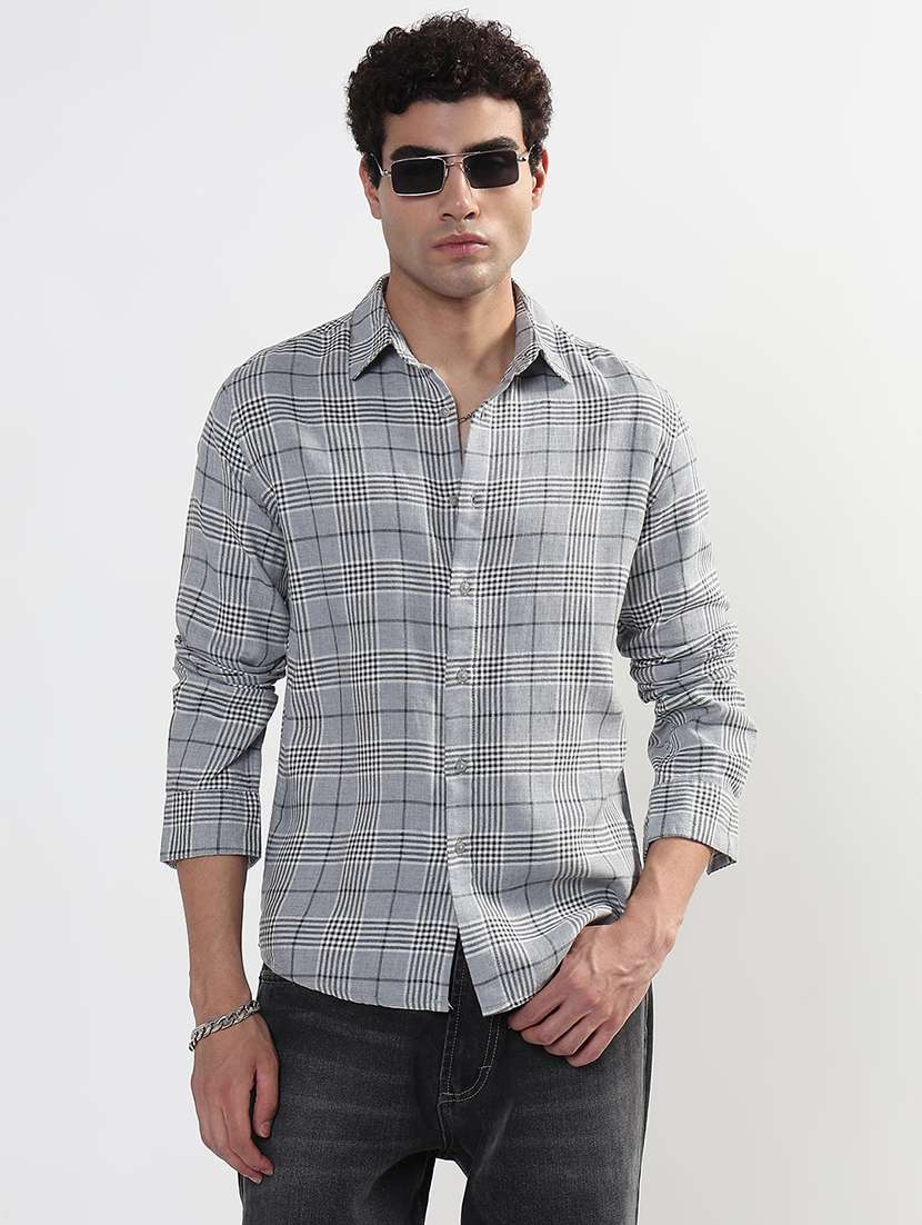 men checkered long sleeve regular fit casual shirt - 21933679 -  Standard Image - 1