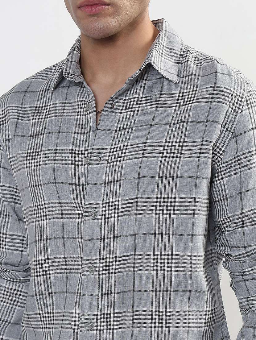 men checkered long sleeve regular fit casual shirt - 21933679 -  Standard Image - 4