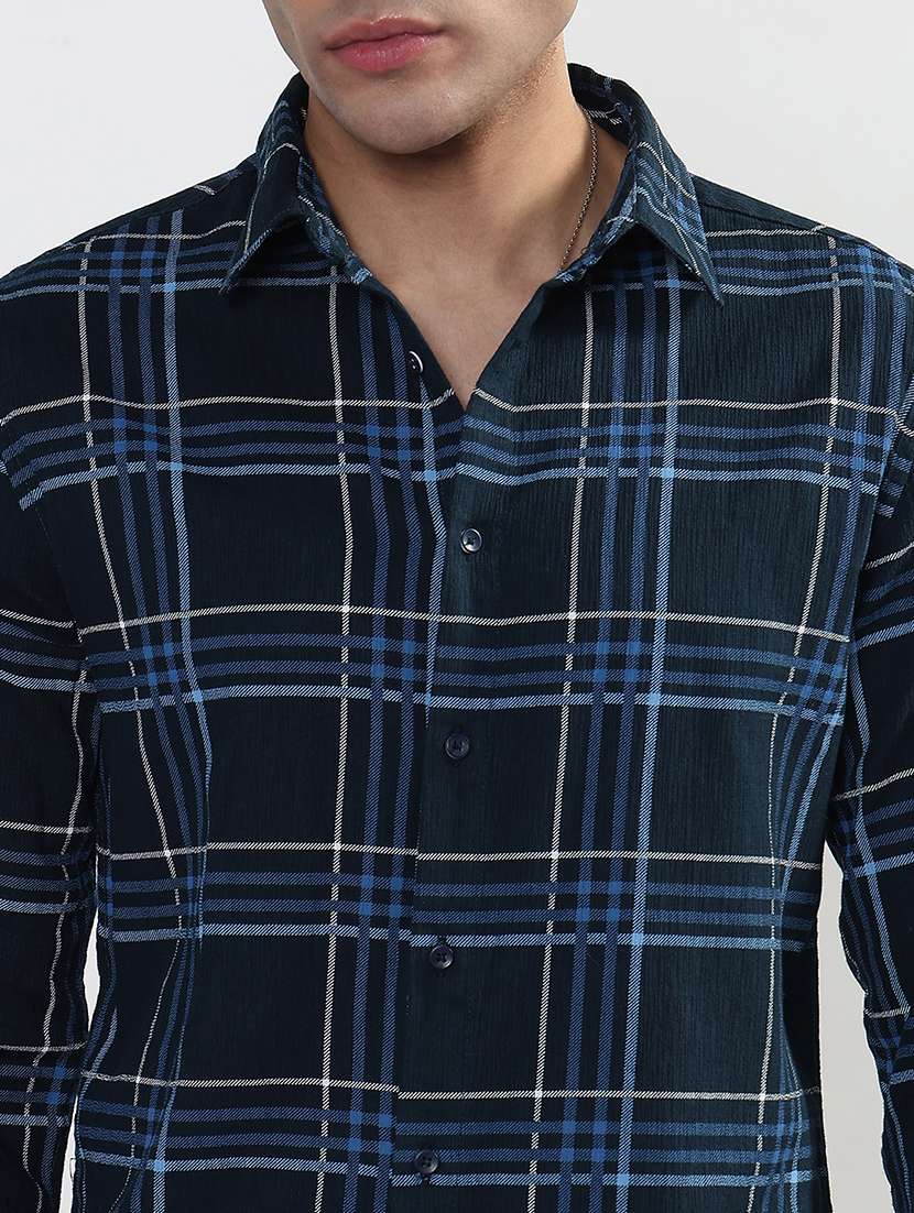 men checkered long sleeve regular fit casual shirt - 21933680 -  Standard Image - 4