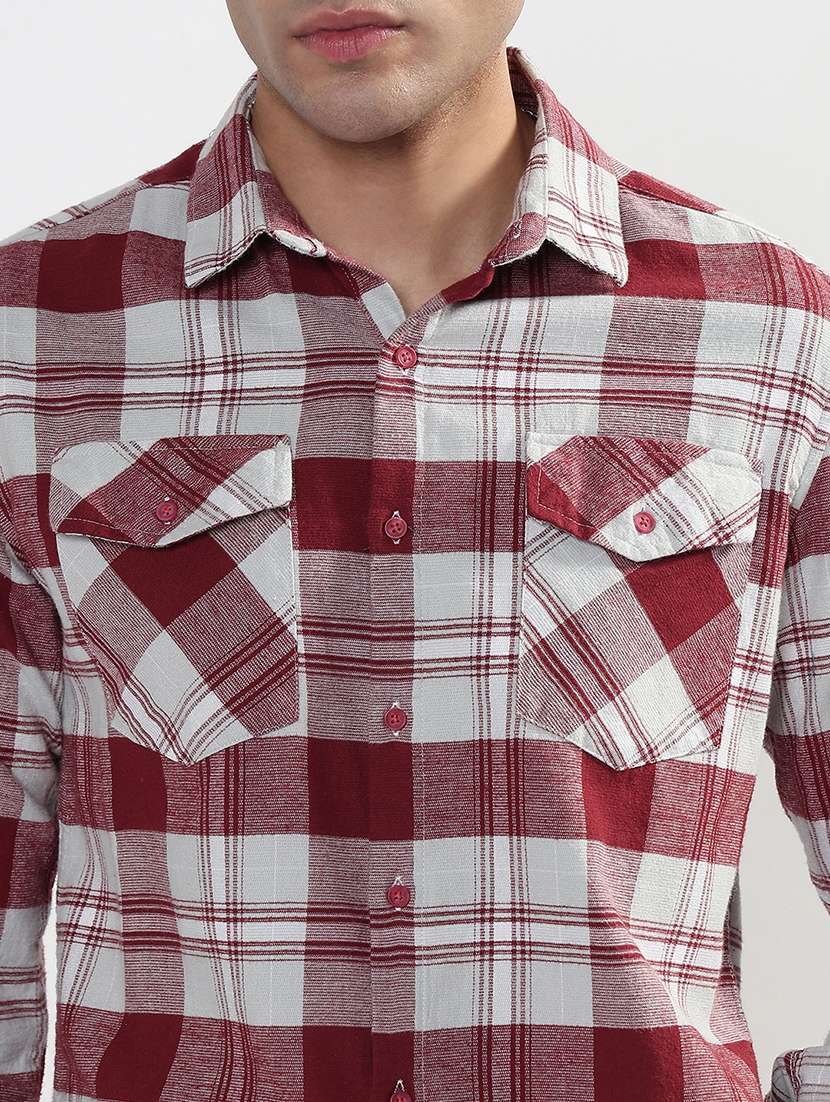men checkered long sleeve regular fit casual shirt - 21933683 -  Standard Image - 4