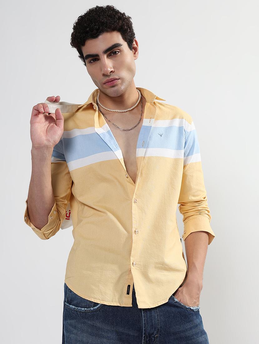 men striped long sleeve collared shirt - 21933685 - Zoom Image - 0