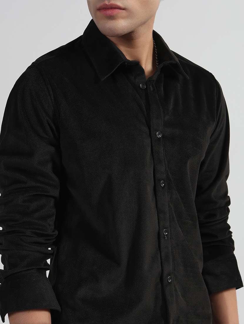 men solid long sleeve collared shirt - 21933687 -  Standard Image - 4