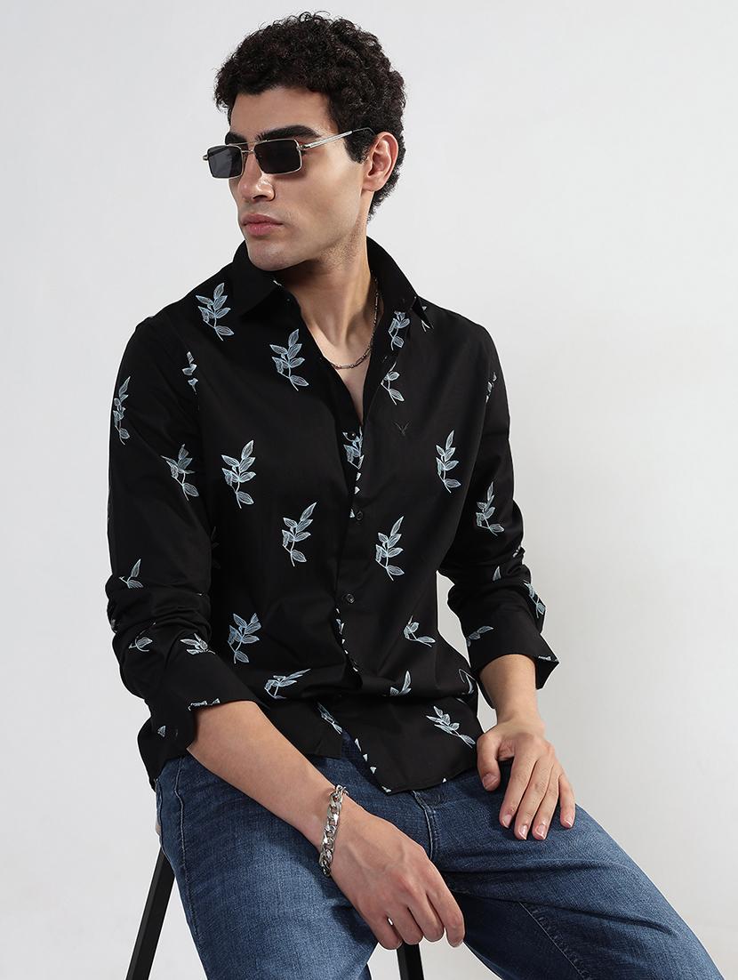 men printed long sleeve collared shirt - 21933689 -  Zoom Image - 0