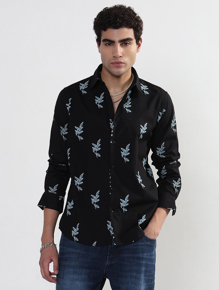men printed long sleeve collared shirt - 21933689 -  Standard Image - 1