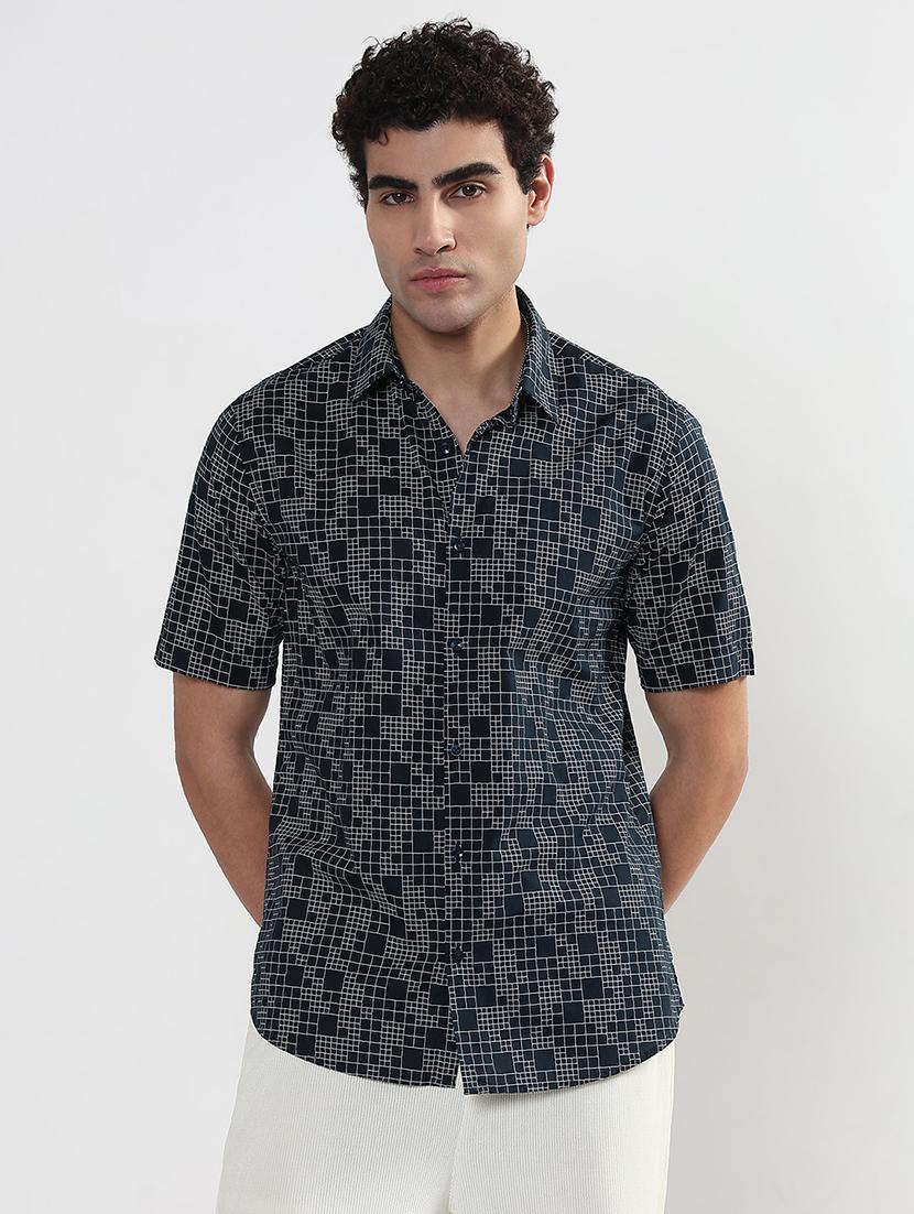 men printed cuban collar short sleeve shirt - 21933690 - Standard Image - 1