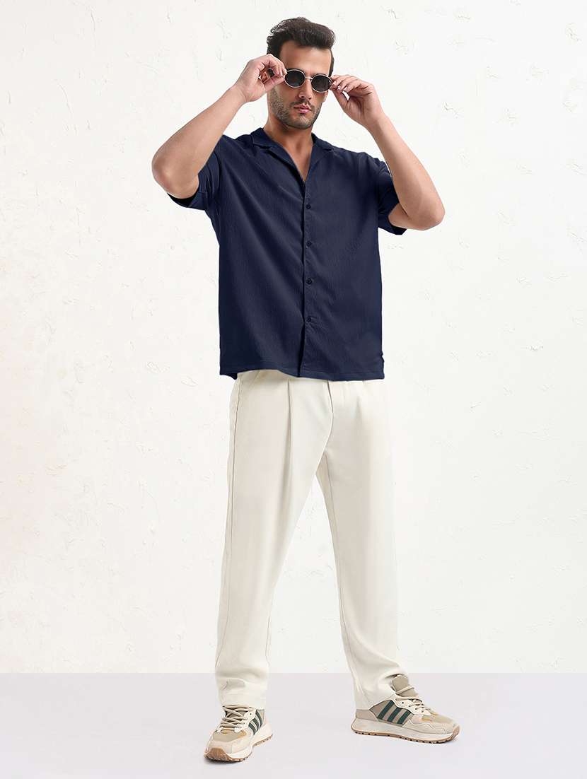 men solid short sleeve regular fit casual shirt - 21933693 - Standard Image - 4