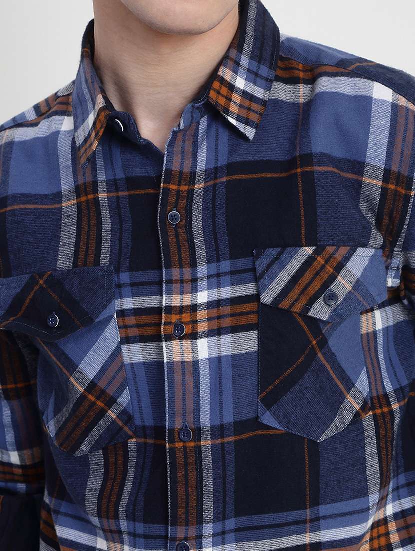 men checkered long sleeve regular fit casual shirt - 21933698 -  Standard Image - 4