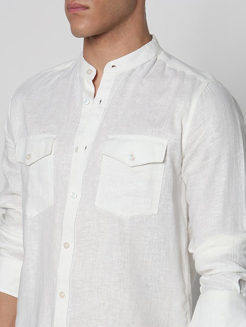 men solid long sleeve regular fit casual shirt - 21933704 - Standard Image - 4