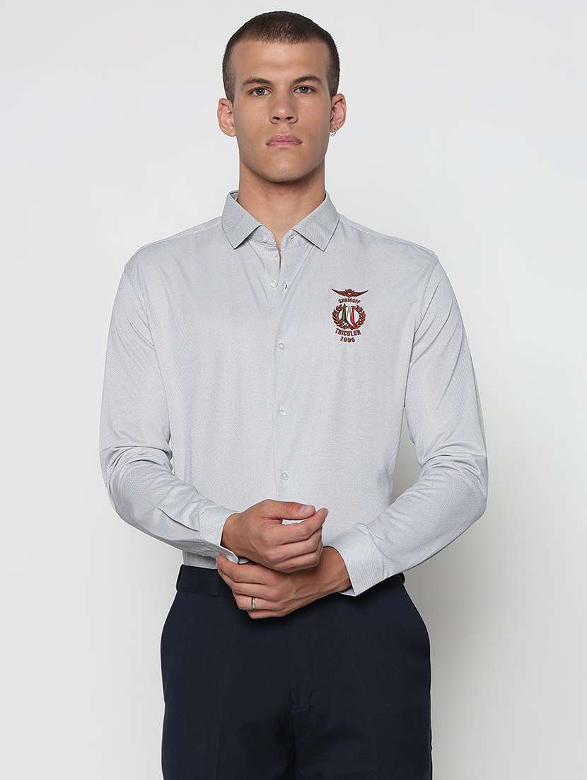 men solid long sleeve formal shirt - 21933705 -  Standard Image - 1