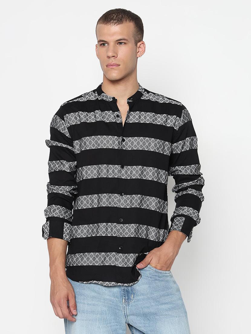 men striped long sleeve regular fit casual shirt - 21933708 - Standard Image - 1